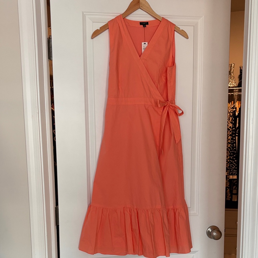 Talbots Vibrant Coral Midi Dress